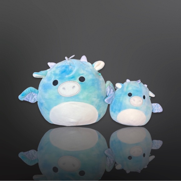 Squishmallow- Keith Blue Tie Dye Dragon 8 and 5 in. The perfect combination!! - Picture 1 of 9